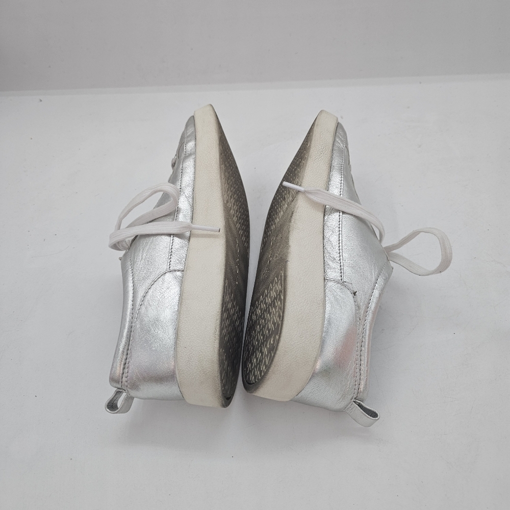 Vionic Winny Metallic Leather Arch Support Sneakers Silver Lace-Up Womens 7.5 - Picture 10 of 11